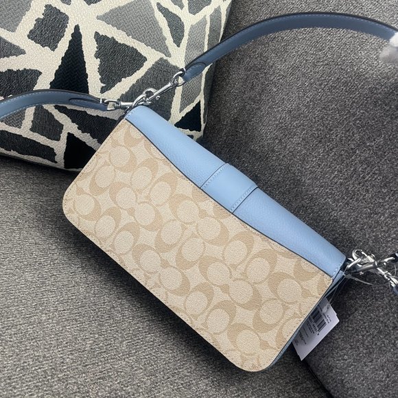COACH Georgie Shoulder Bag in Marble Blue C4067 Pale blue - Picture 6 of 9